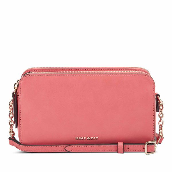 Nine West Penny Double Zip Pink Shoulder Bag | South Africa 02M22-6Y49